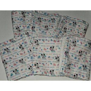 6 Handmade Minnie Mouse Hand Towels 16"x20" Cotton Terrycloth Disney NEVER USED